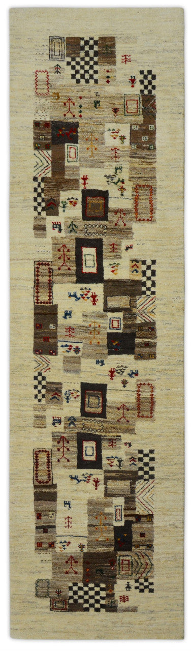 3x13 Gabbeh Hand-Knotted Wool rug, Rug #RA40236