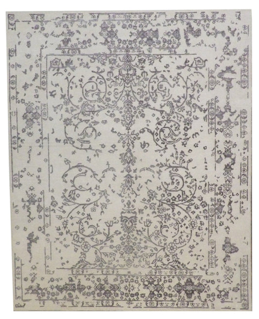8x10 Transitional Hand-Knotted Silk rug, Rug #101-1067