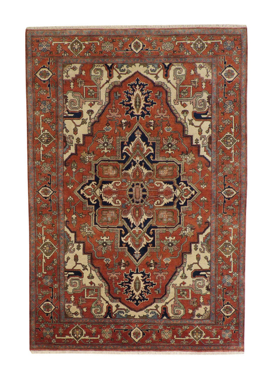 6x9 Antique Hand-Knotted Wool rug, Rug #101-20100