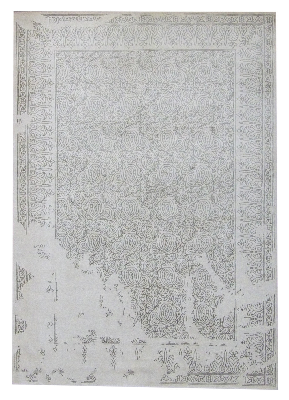 5x8 Transitional Hand-Knotted Silk rug, Rug #101-834