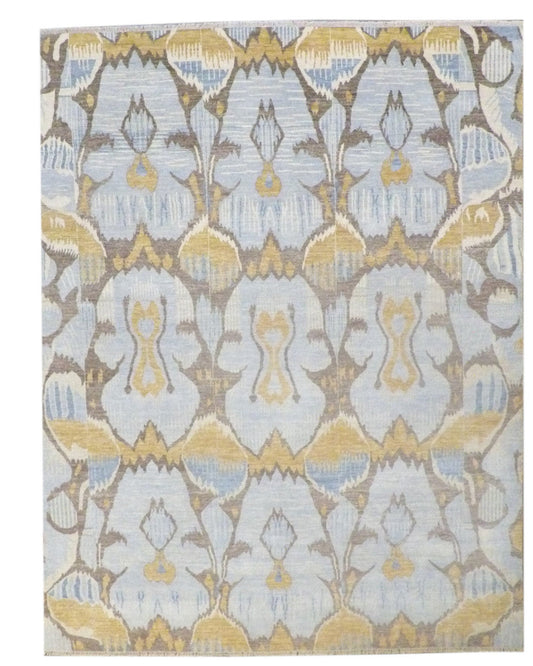 8x10 Ikat Hand-Knotted Wool rug, Rug #101-1081