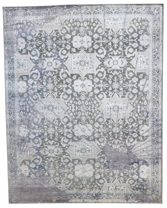 8x10 Transitional Hand-Knotted Silk rug, Rug #101-11306