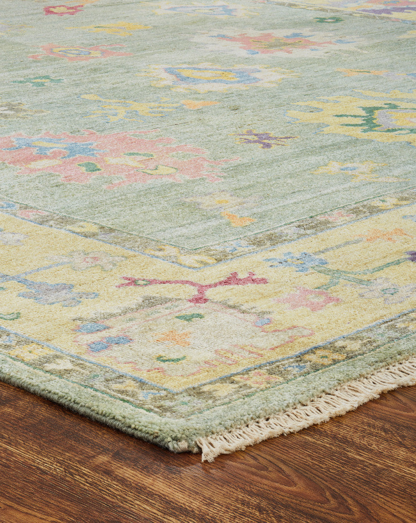 3' x 5' Oushak Hand-Knotted Silk rug, Rug #AA9020