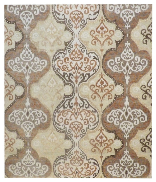 8x10 Transitional Hand-Knotted Silk rug, Rug #101-1051