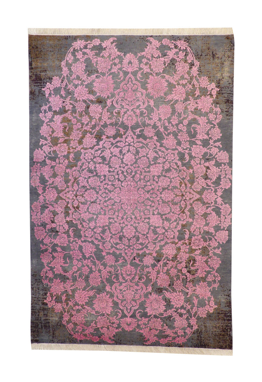 7x9 Transitional Hand-Knotted Silk rug, Rug #101-2231