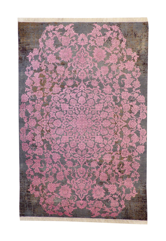 7x9 Transitional Hand-Knotted Silk rug, Rug #101-2231