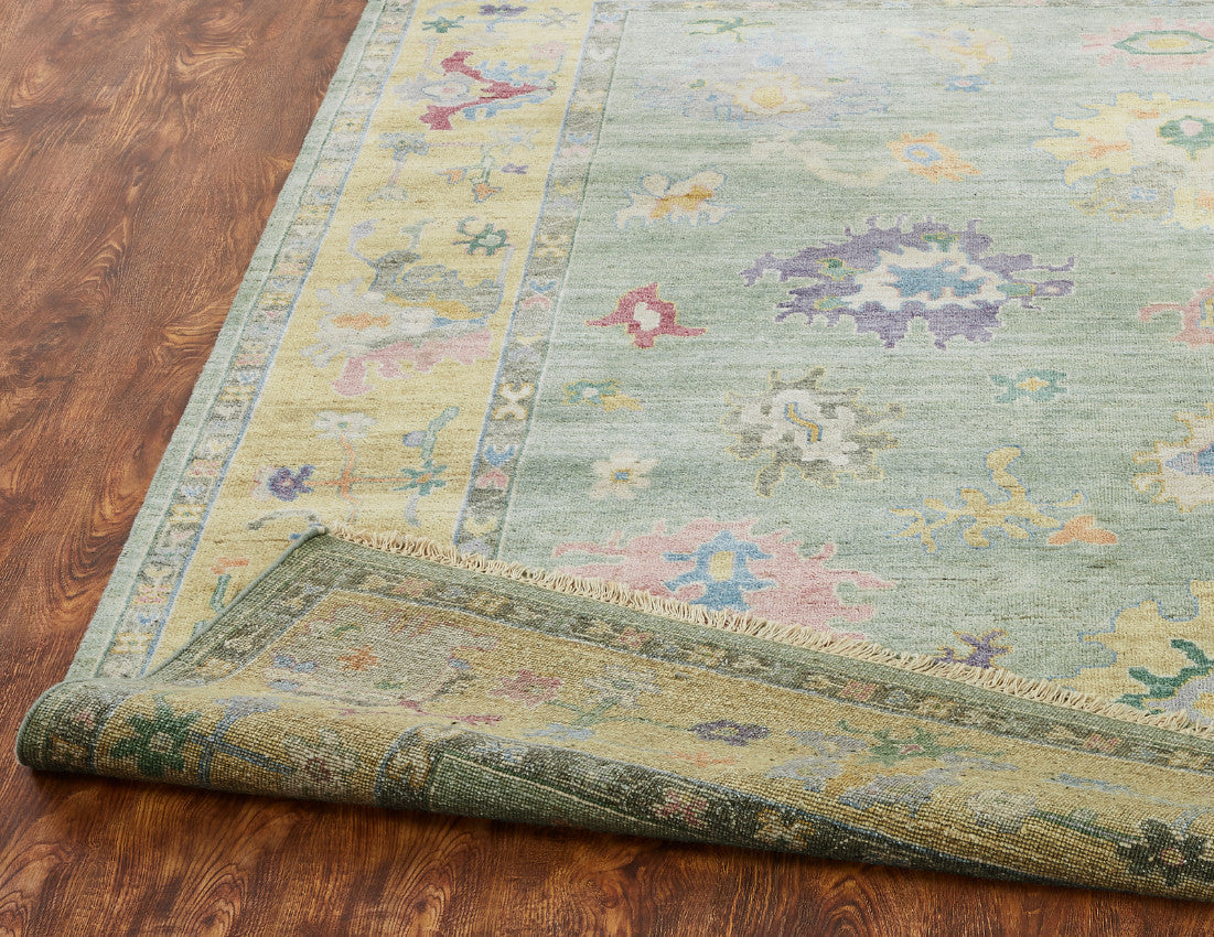 4' x 6' Oushak Hand-Knotted Silk rug, Rug #AA9020