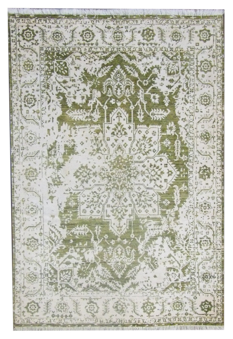 5x8 Transitional Hand-Knotted Silk rug, Rug #101-843
