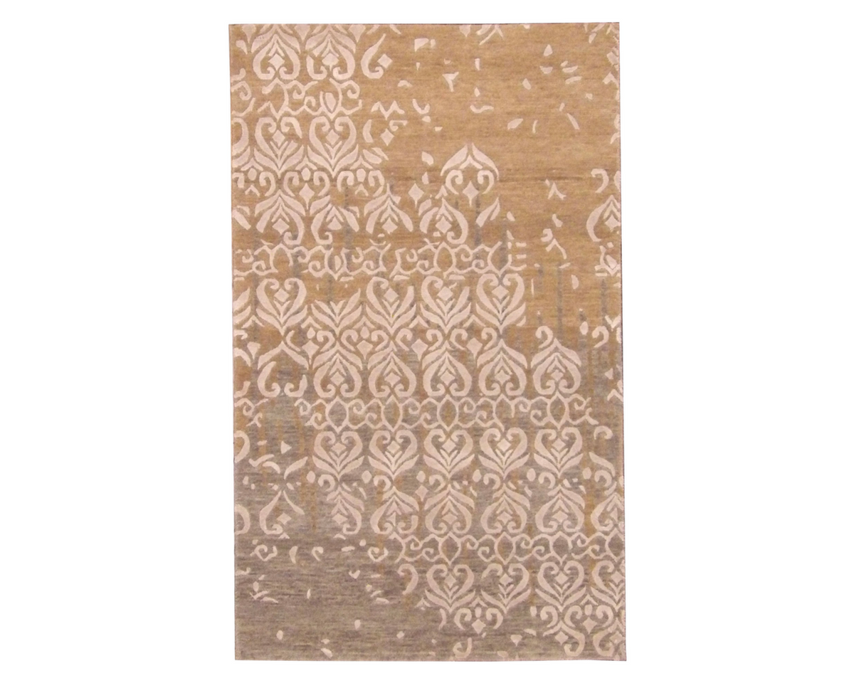 Modern Hand-Knotted Silk rug, Rug #101-1520