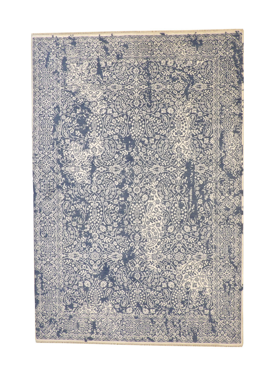 6x9 Transitional Hand-Knotted Silk rug, Rug #101-20166