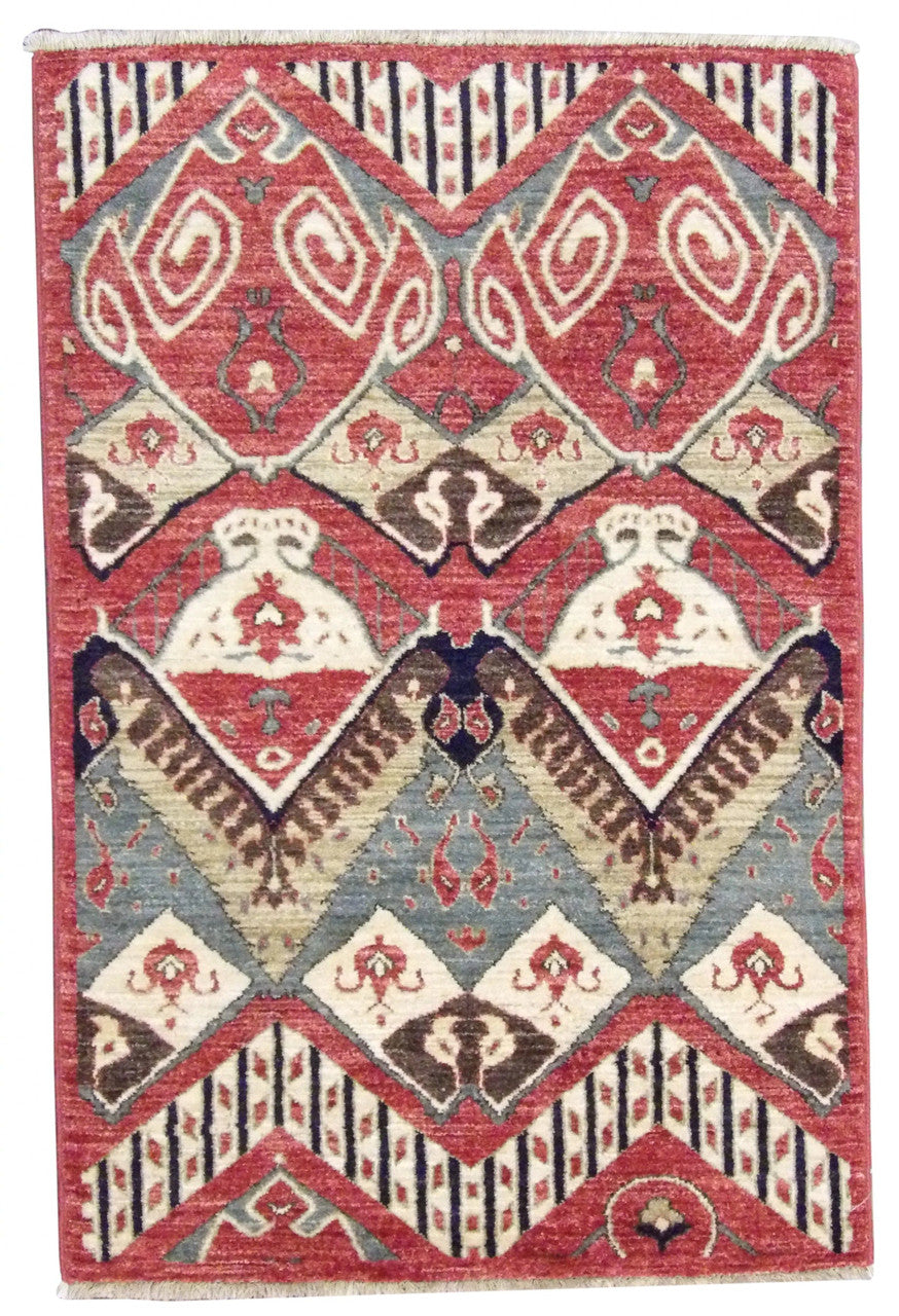 3x5 Ikat Hand-Knotted Wool rug, Rug #101-191