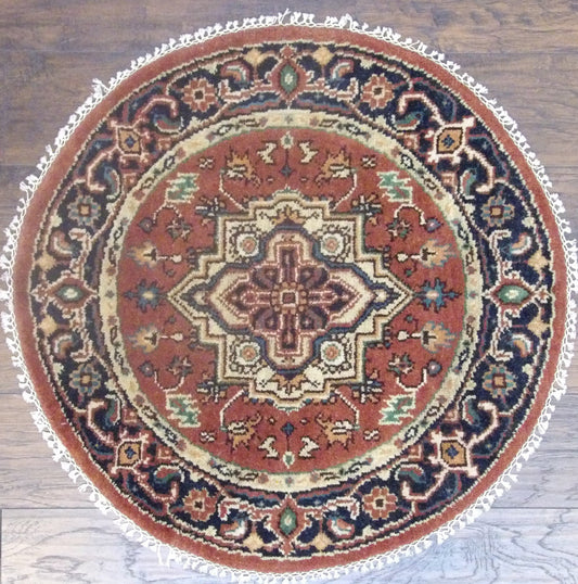 3x3 Tribal Hand-Knotted Wool rug, Rug #101-493