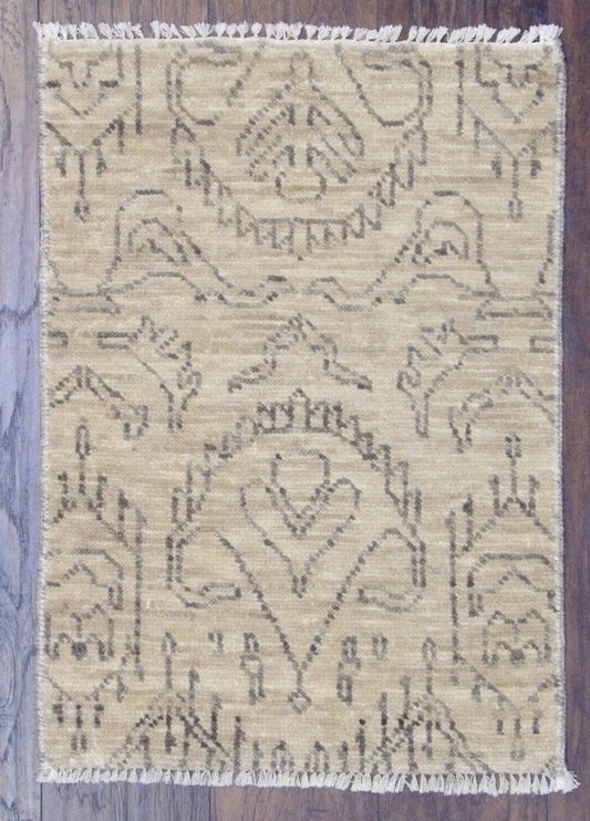 2x3 Ikat Hand-Knotted Wool rug, Rug #101-329