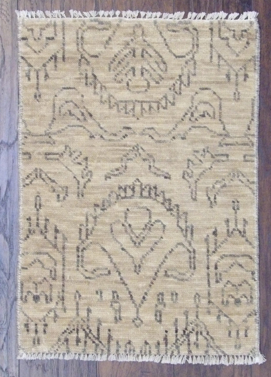 2x3 Ikat Hand-Knotted Wool rug, Rug #101-329