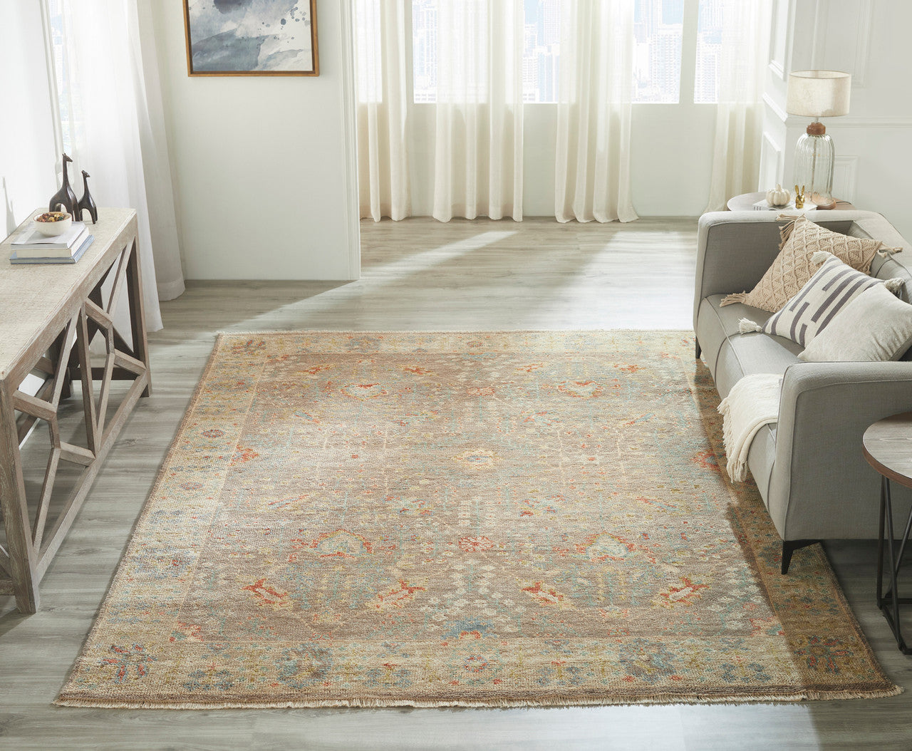 6' x 9' Oushak Hand-Knotted Wool rug, Rug #LL7570