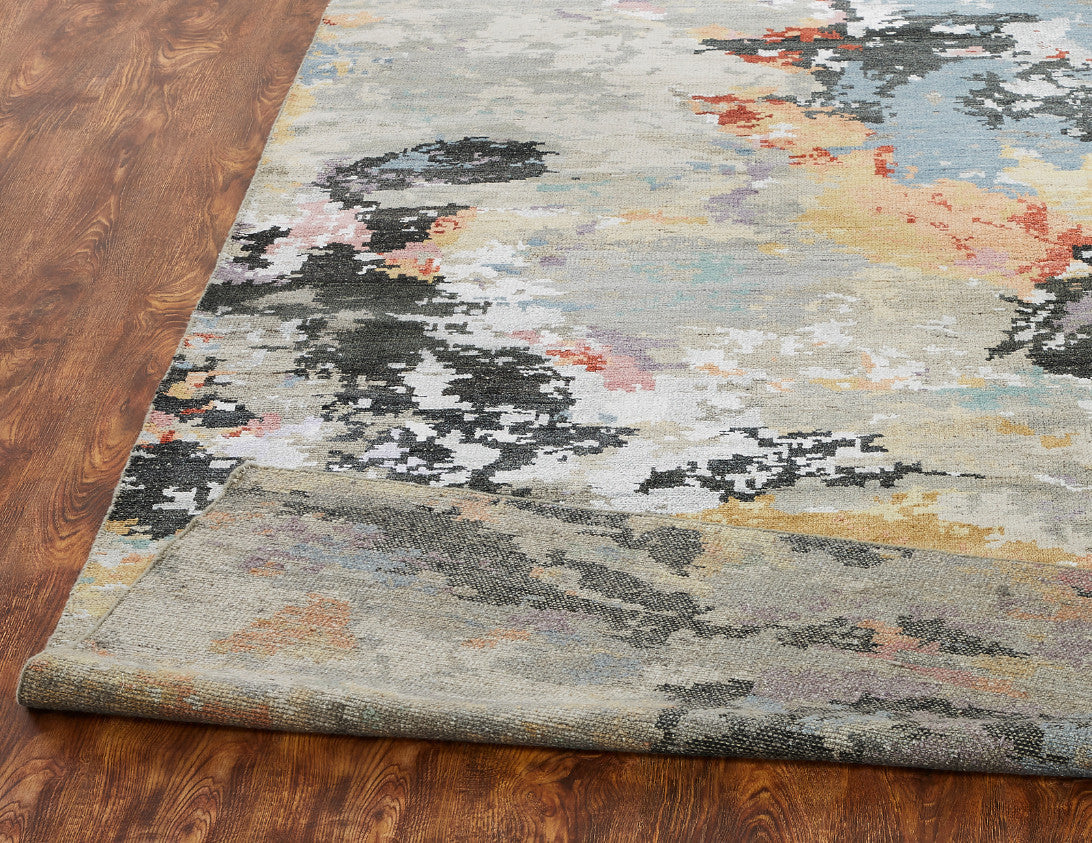 6' x 9' Modern Hand-Knotted Silk rug, Rug #HW9570