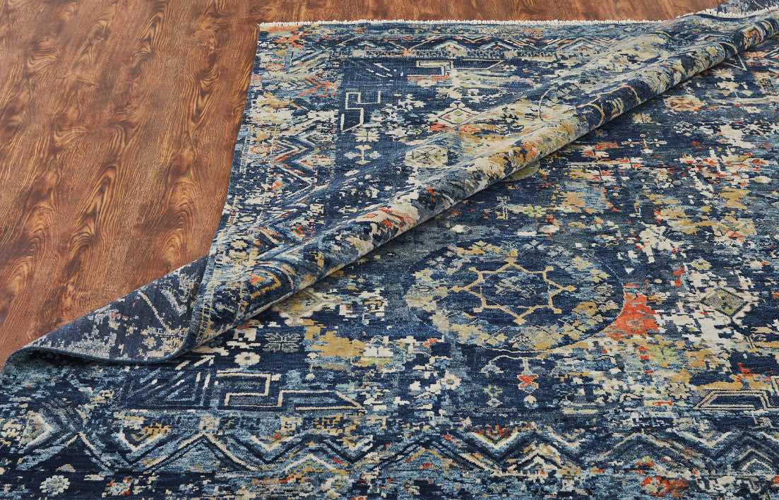 6' x 9' Transitional Hand-Knotted Silk rug, Rug #KH3520