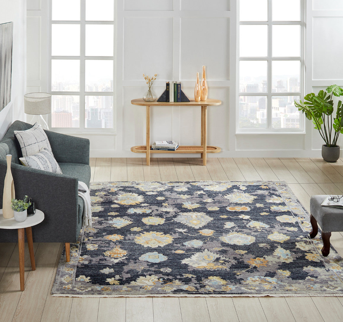 6' x 9' Transitional Hand-Knotted Silk rug, Rug #AM10070