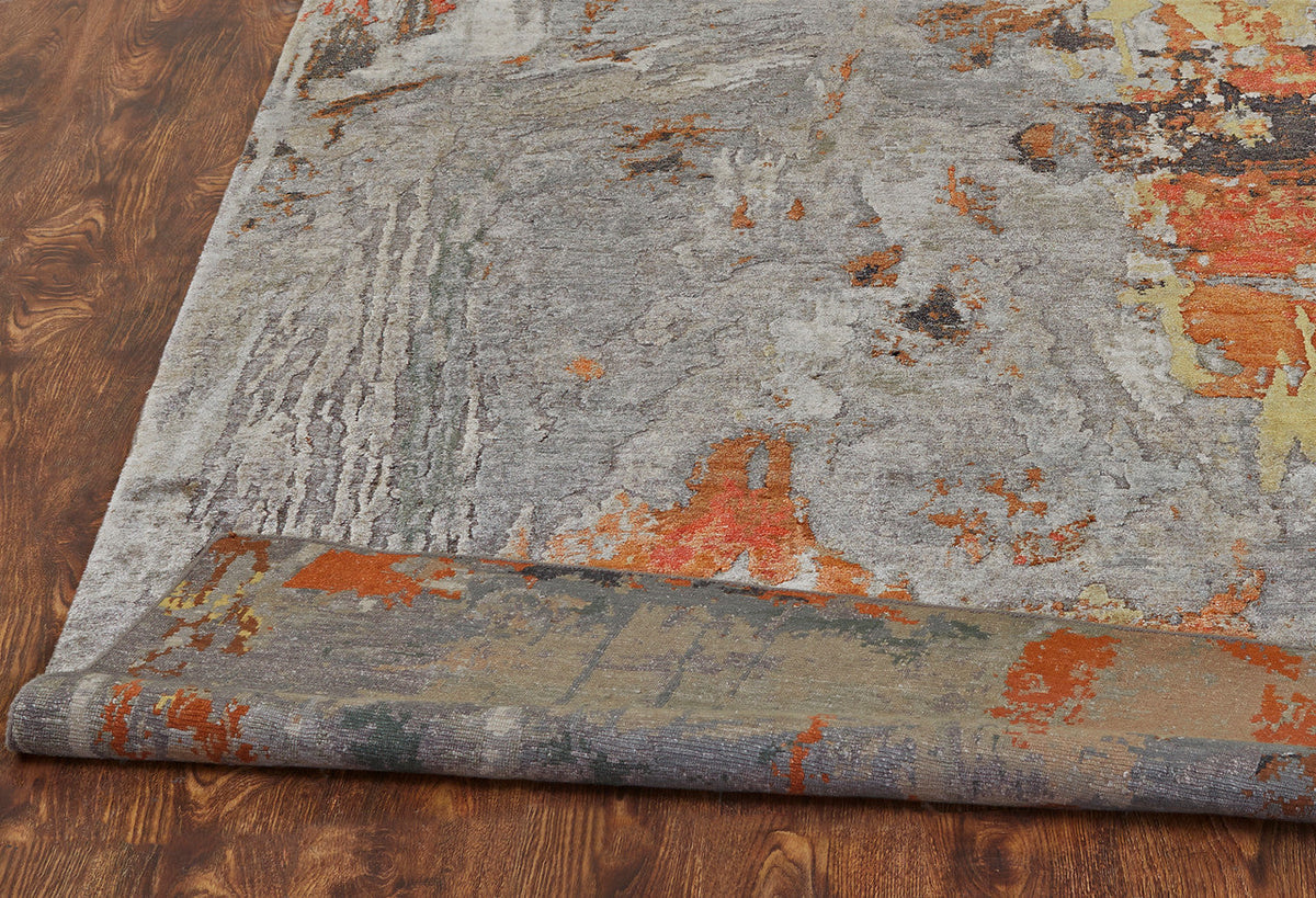 6' x 9' Modern Hand-Knotted Silk rug, Rug #JN3030