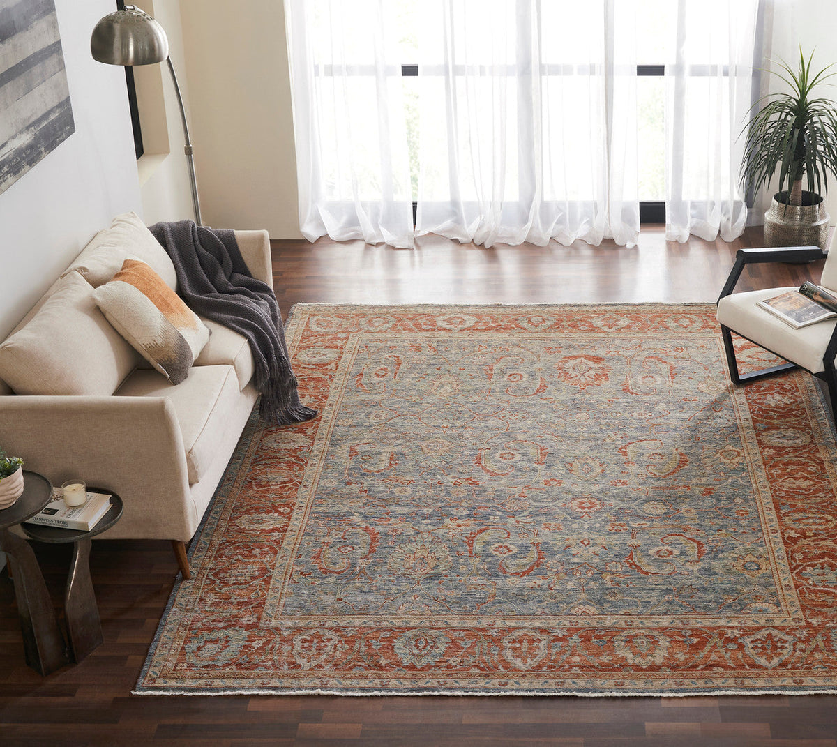 6' x 9' Transitional Hand-Knotted Wool rug, Rug #LR8130