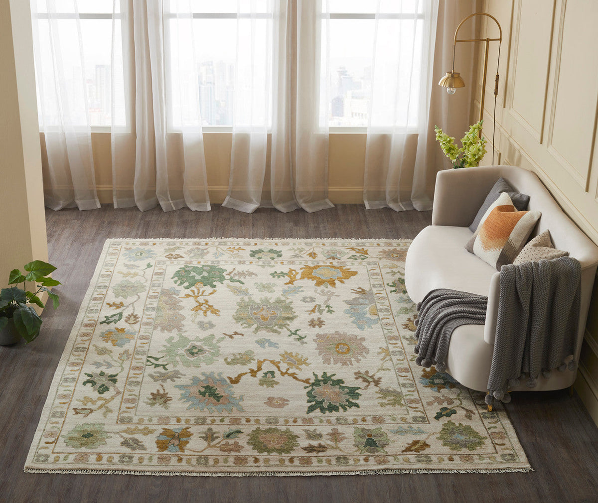 6' x 9' Oushak Hand-Knotted Silk rug, Rug #AA9050