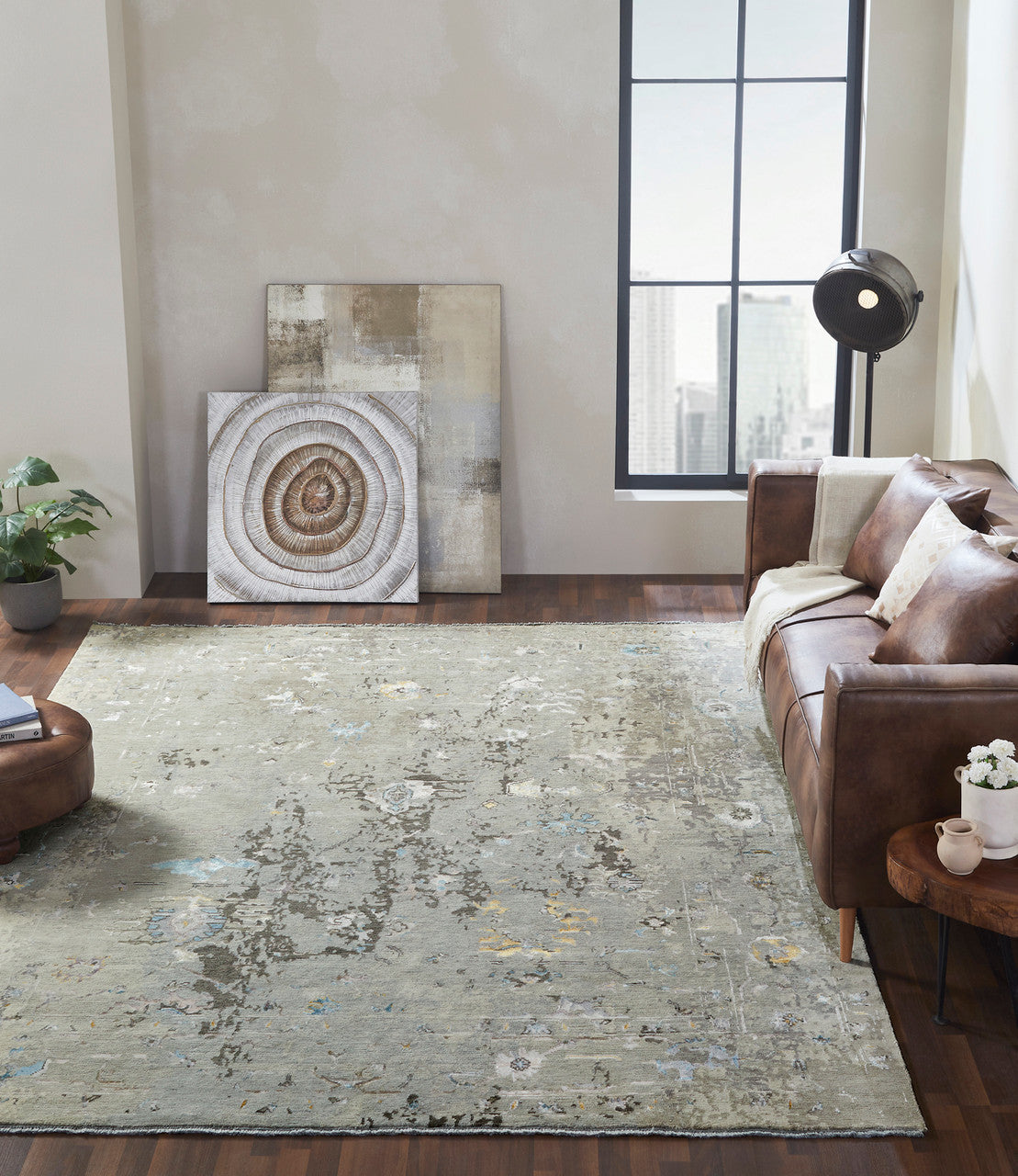 6' x 9' Transitional Hand-Knotted Silk rug, Rug #KD11400