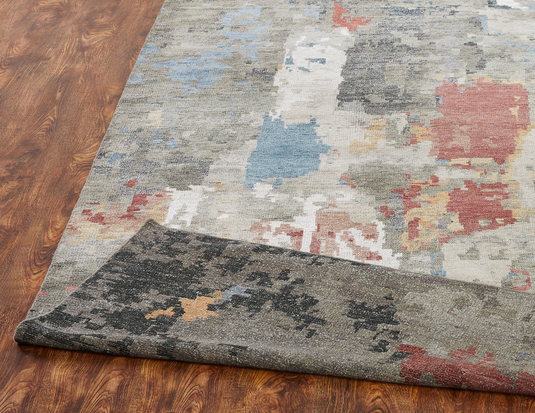 6' x 9' Modern Hand-Knotted Silk rug, Rug #HW9580