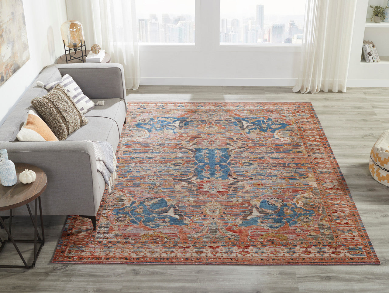 6' x 9' Transitional Hand-Knotted Silk rug, Rug #KT13630