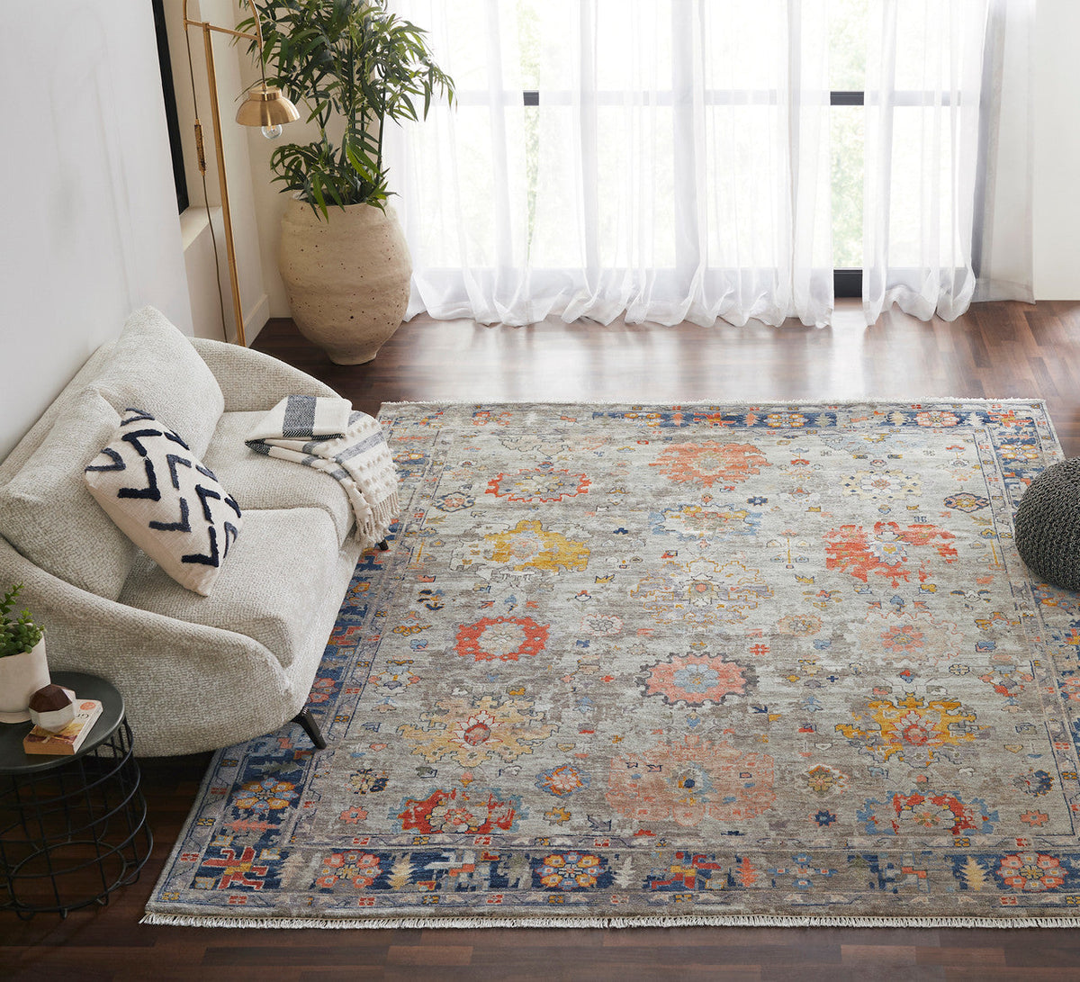 6' x 9' Oushak Hand-Knotted Silk rug, Rug #AK4300