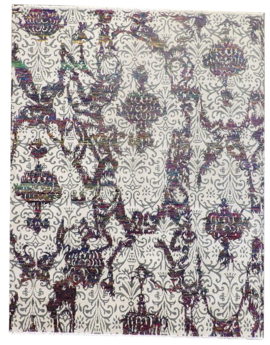 8x10 Transitional Hand-Knotted Silk rug, Rug #101-1052