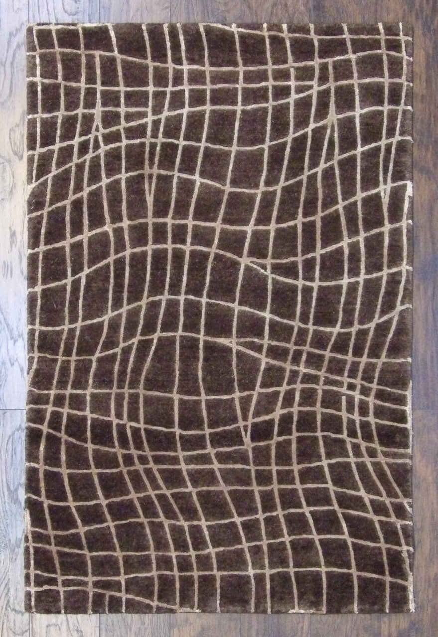 4x6 Modern Hand-Knotted Silk rug, Rug #101-369