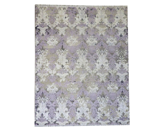 8x10 Transitional Hand-Knotted Silk rug, Rug #101-11182