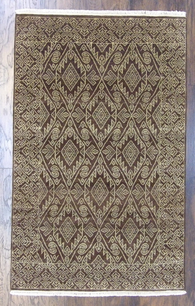 Ikat Hand-Knotted Wool rug, Rug #101-374