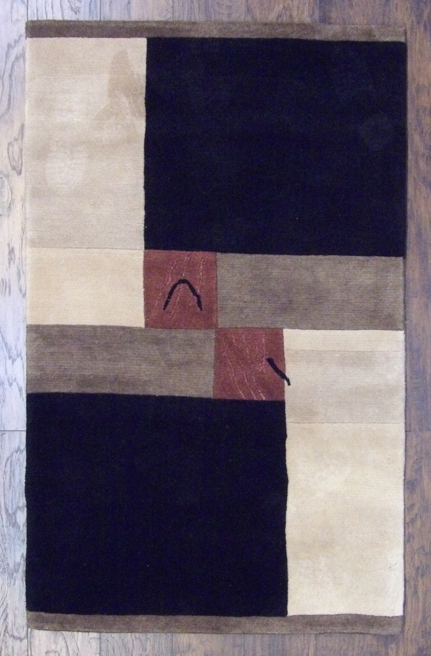 4x6 Modern Hand-Knotted Wool rug, Rug #101-362