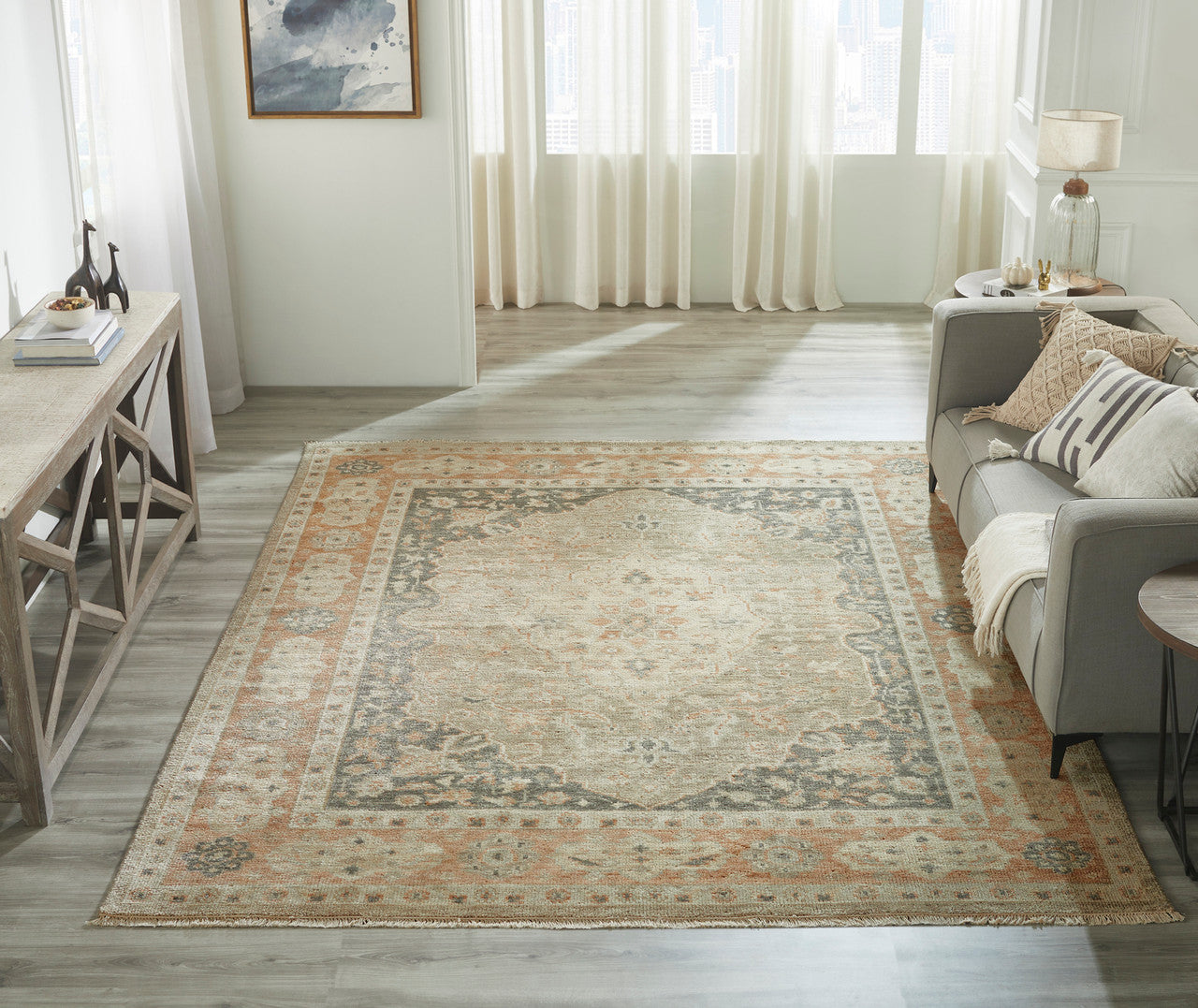 8' x 10' Oushak Hand-Knotted Wool rug, Rug #LL7580