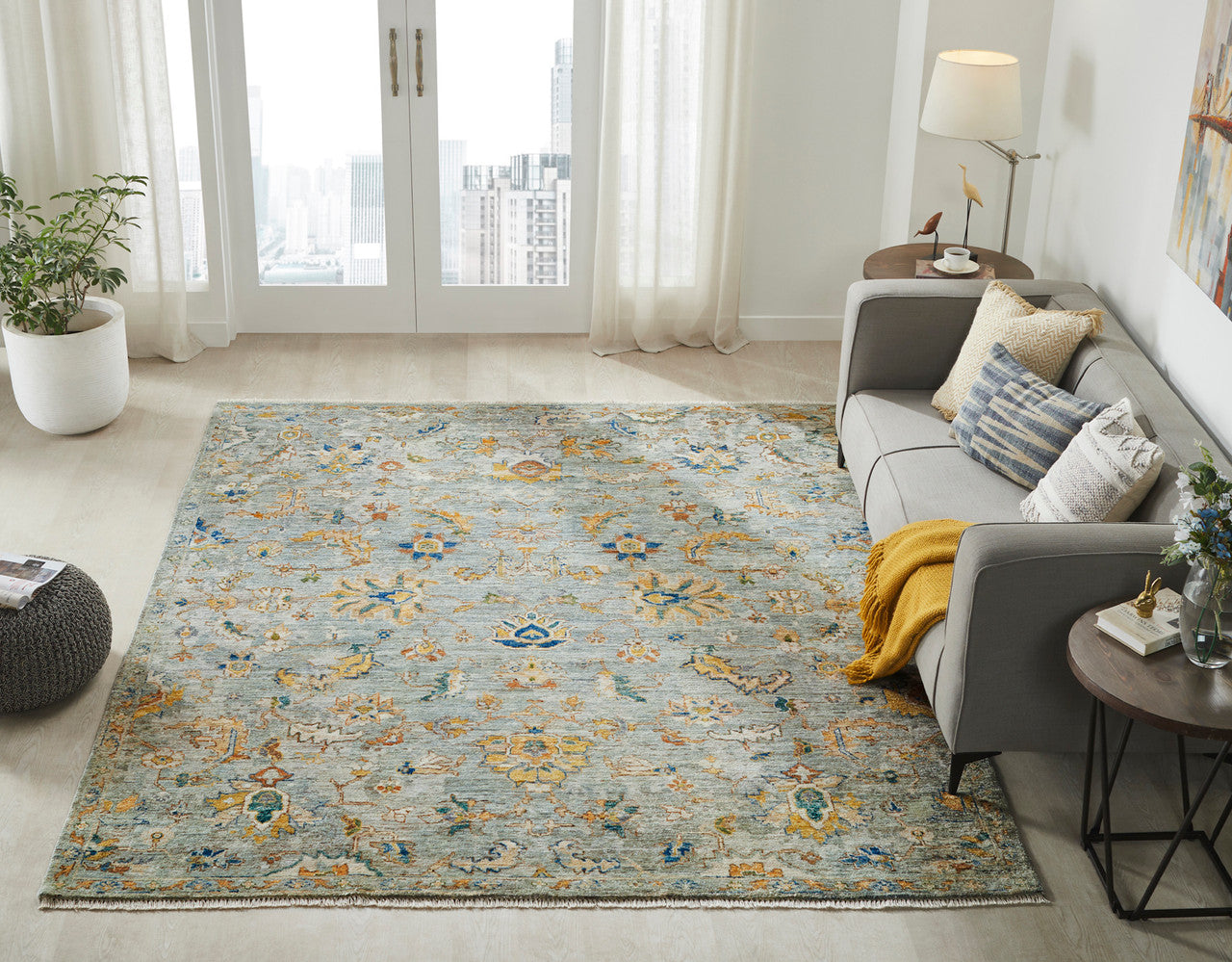 8' x 10' Transitional Hand-Knotted Wool rug, Rug #LA15080