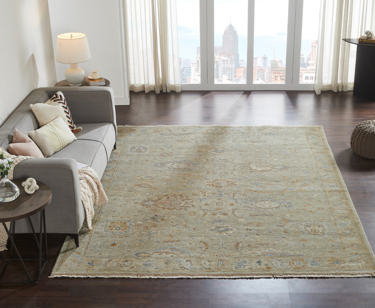 6' x 9' Oushak Hand-Knotted Wool rug, Rug #LL7590