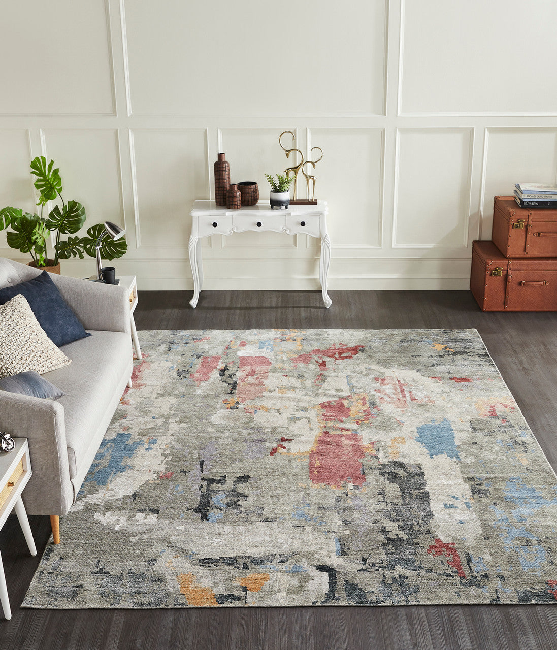 8' x 10' Modern Hand-Knotted Silk rug, Rug #HW9580