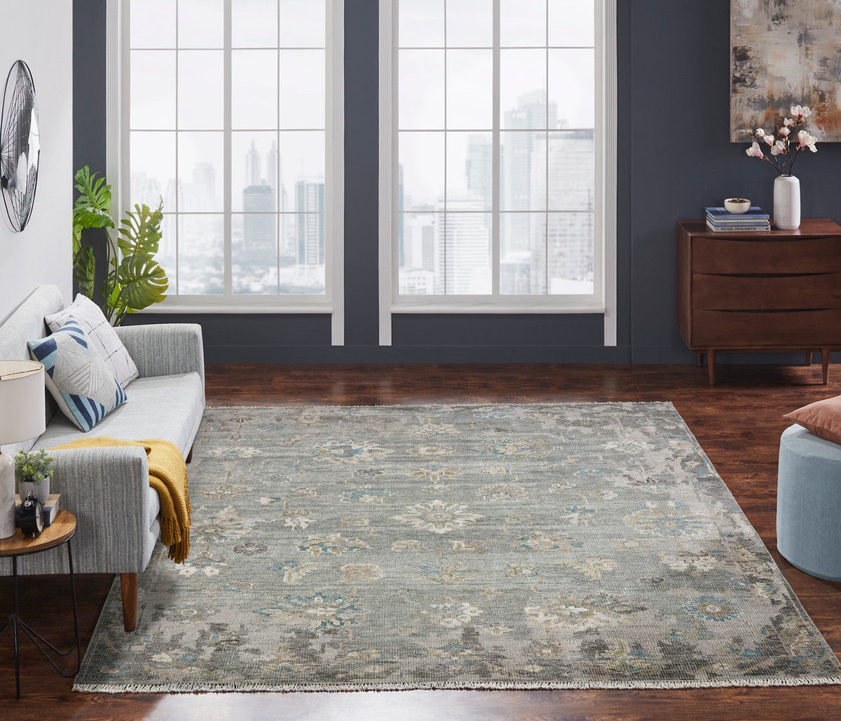 8' x 10' Transitional Hand-Knotted Silk rug, Rug #AM10040