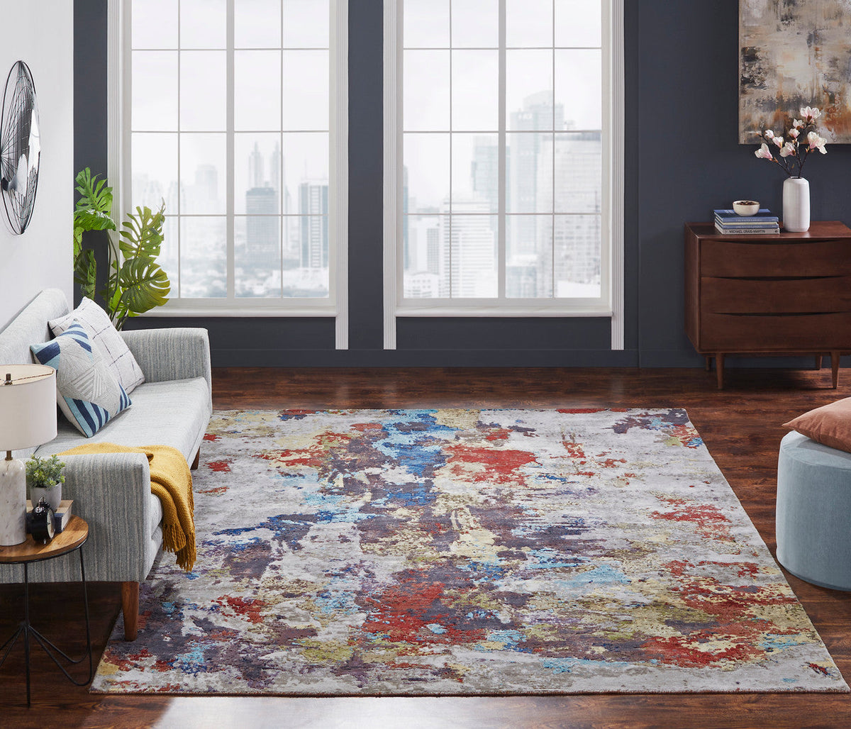 4' x 6' Modern Hand-Knotted Silk rug, Rug #JN0810