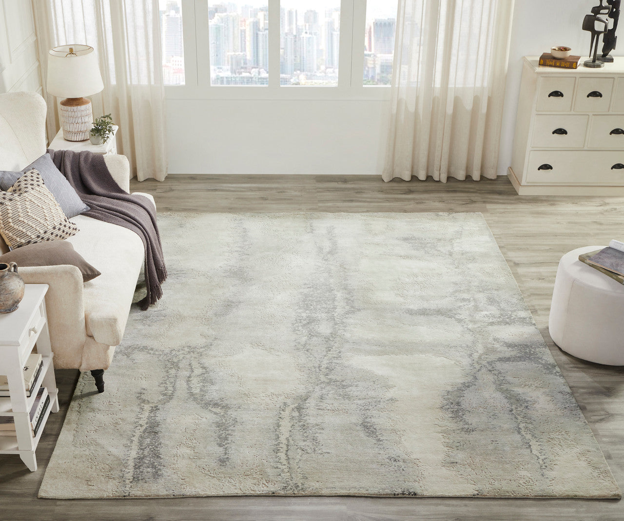 8' x 10' Modern Hand-Knotted Silk rug, Rug #JN0850