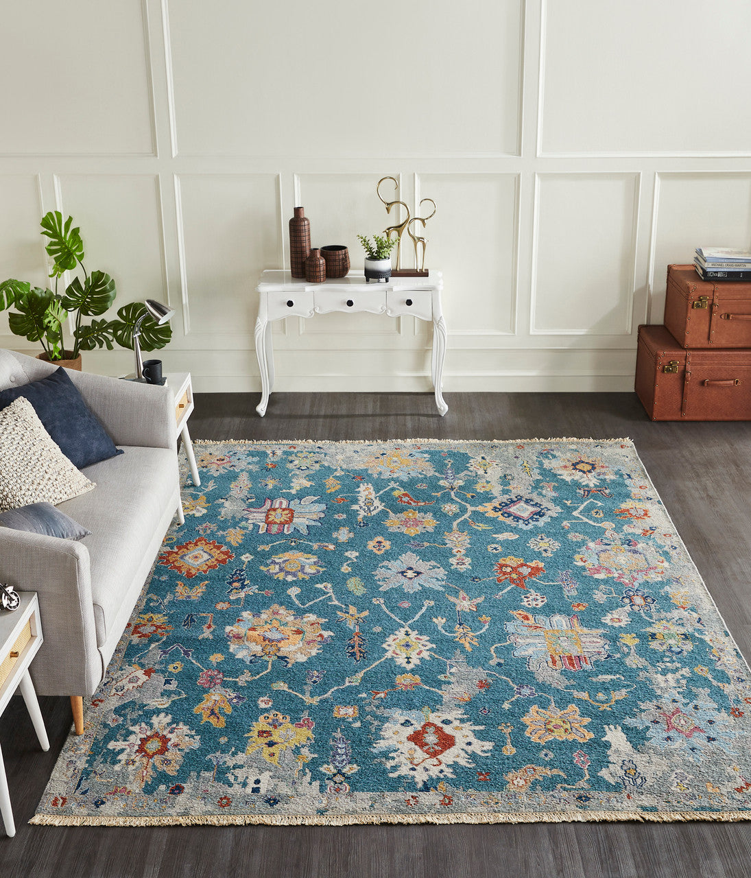 8' x 10' Transitional Hand-Knotted Wool rug, Rug #SK11820