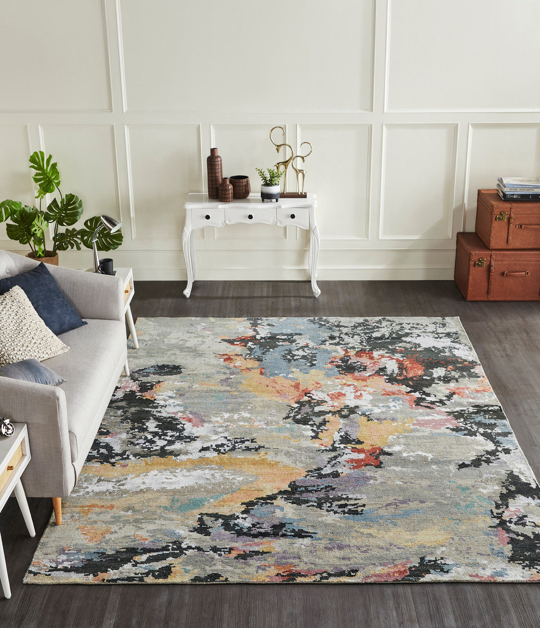 8' x 10' Modern Hand-Knotted Silk rug, Rug #HW9570