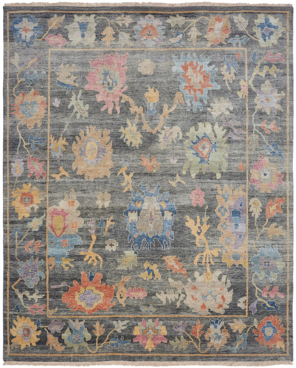 9' x 12' Oushak Hand-Knotted Silk rug, Rug #AA8921