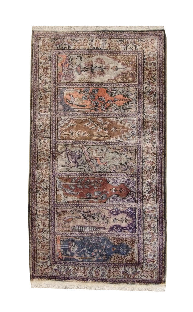 2x4 Traditional Hand-Knotted Silk rug, Rug #101-5009