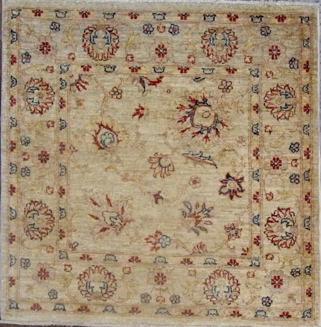 3x3 Oushak Hand-Knotted Wool rug, Rug #101-491