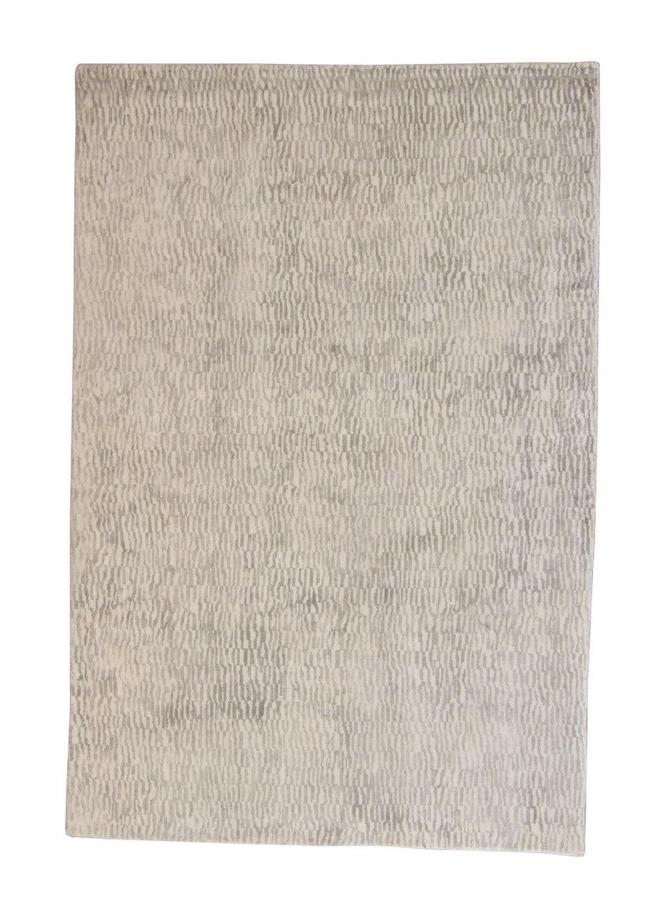 4x6 Modern Hand-Knotted Silk rug, Rug #101-2294