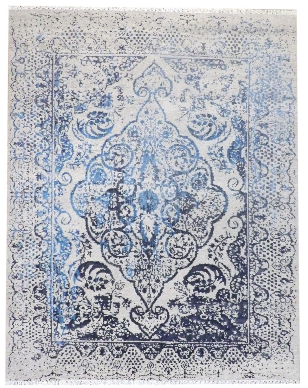 8x10 Transitional Hand-Knotted Silk rug, Rug #101-11152