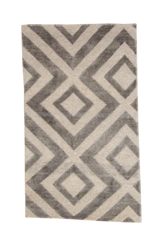 2x4 Modern Hand-Knotted Silk rug, Rug #101-2042