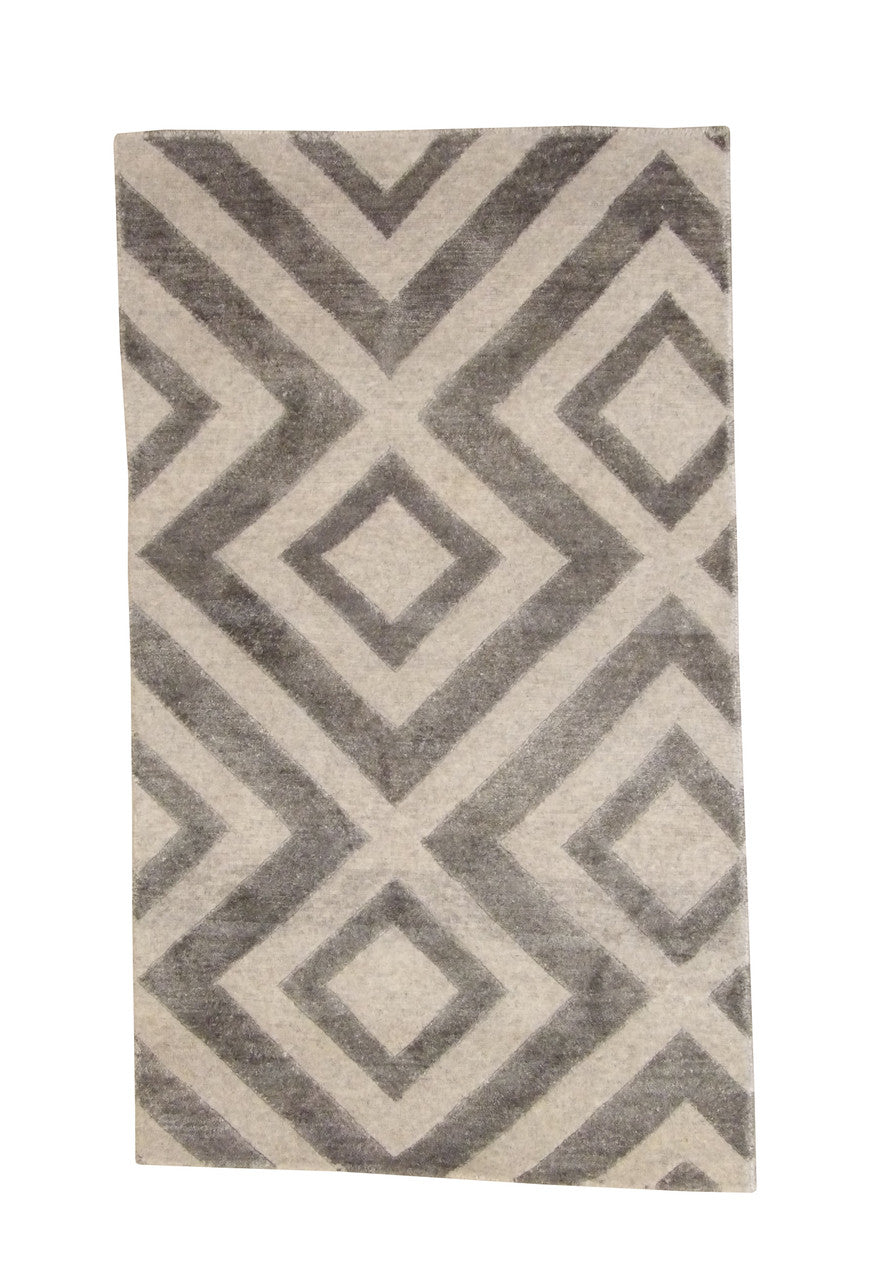 2x4 Modern Hand-Knotted Silk rug, Rug #101-2042